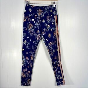 Free People FP Movement high rise floral racing stripe leggings S